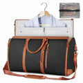 Lucshy-Saco Dobrável De Grande Capacidade, Saco De Vestuário De Viagem, Saco De Armazenamento De Couro PU, Bolsa Impermeável, Moda Esportes Ao Ar Livre Importe Go Black 