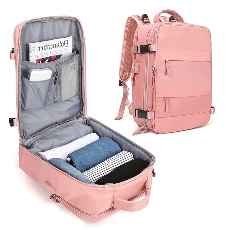 Mochila de Viagem Feminina Grande à Prova D'Água - AquaPack Mochila de Viagem Feminina Grande à Prova D'Água - AquaPack Urban Essence Rosa 